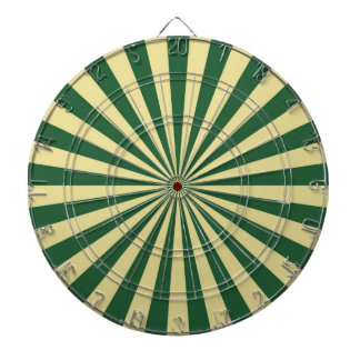 Green Funky Sun Rays Retro Stripes Dart Board