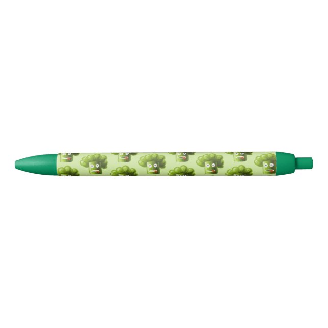 Green Funny Cartoon Broccoli Pen (Front)