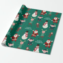 Green Funny Family Photo Holiday Wrapping Paper