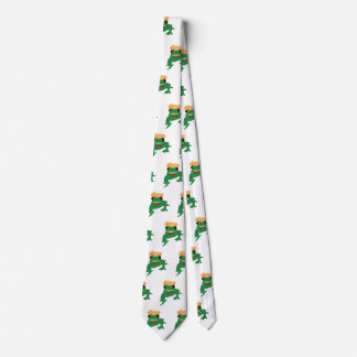 Green Funny Frog Character Neck Tie