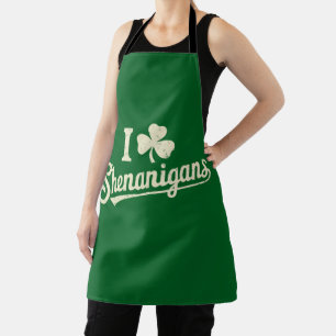 Green Funny Irish Patty's Shamrock Saint Patricks Apron