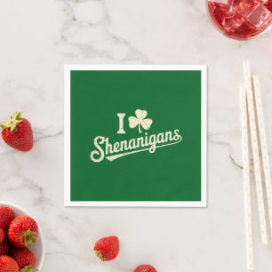 Green Funny Irish Patty's Shamrock Saint Patricks  Napkins