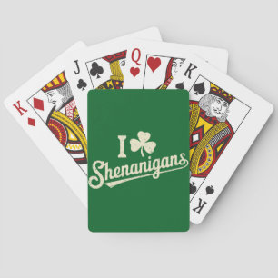 Green Funny Irish Patty's Shamrock Saint Patricks Poker Cards