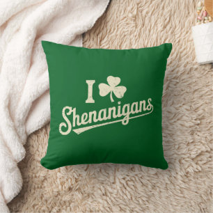 Green Funny Irish Patty's Shamrock Saint Patricks Throw Pillow