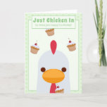 Green Funny Just Chicken In Birthday Card