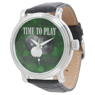 Green Funny Lawn Bowls Play Time, Watch