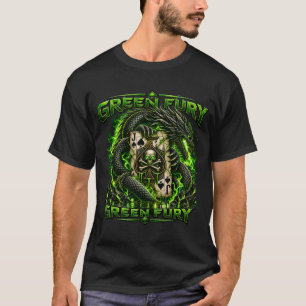Green Fury Dragon Poker Shirt, Jack of Spades Skul T-Shirt