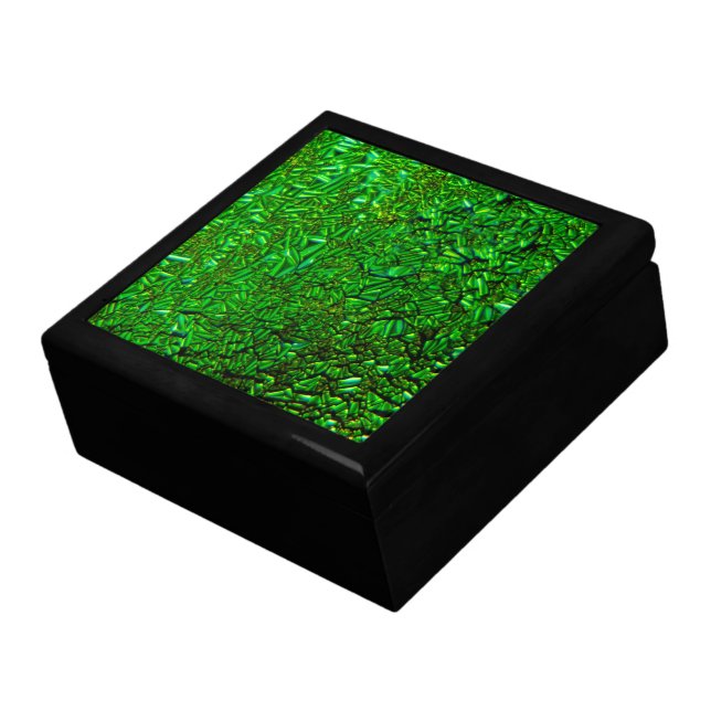 Green fused glass gift box (Side)