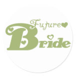 Green Future Bride Classic Round Sticker