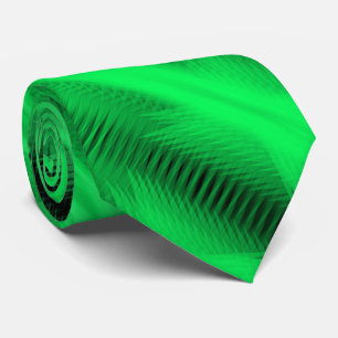Green Futuristic Abstract Diagonal Pattern Art Neck Tie