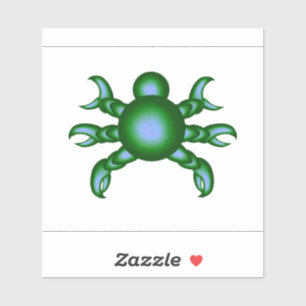 Green futuristic creature digital art sticker