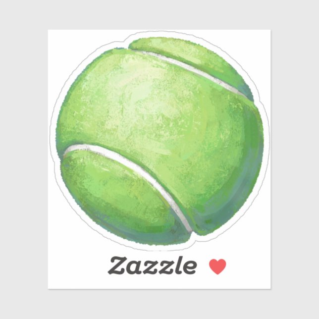 Green Fuzzy Tennis Ball Sticker (Sheet)
