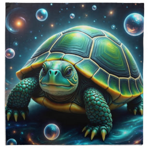 Green Galactic Sea Turtle Cloth Napkin
