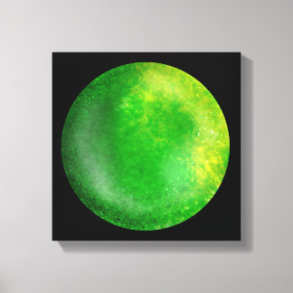 Green Galaxy Orb – Emerald Canvas Print