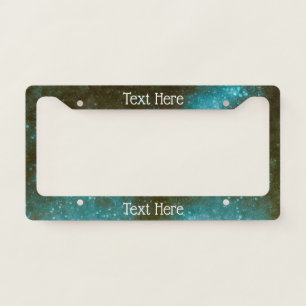 Green Galaxy Sparkle Abstract Personalized Licens License Plate Frame