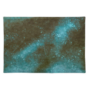 Green Galaxy Sparkles Abstract Cloth Placemat