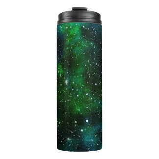 Green Galaxy Starry Night Thermal Tumbler