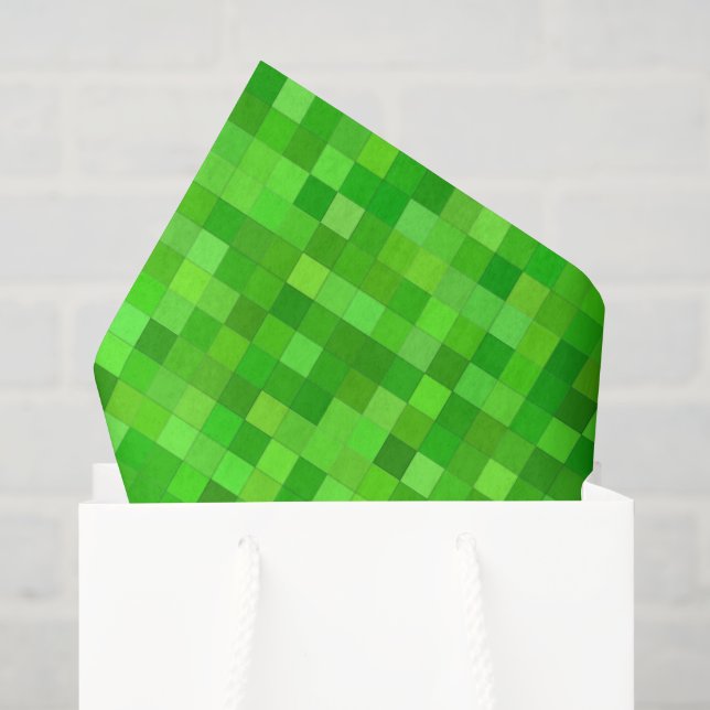 Green Gamer Pixels | Birthday Party Tissue Paper (Gift Bag)