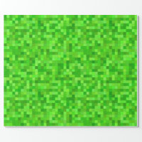 GREEN & RED Pixel Gaming Wrapping Paper/Gift Wrap and Greeting