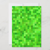 Green Gamer Pixels | Custom Birthday Party Invitation (Back)