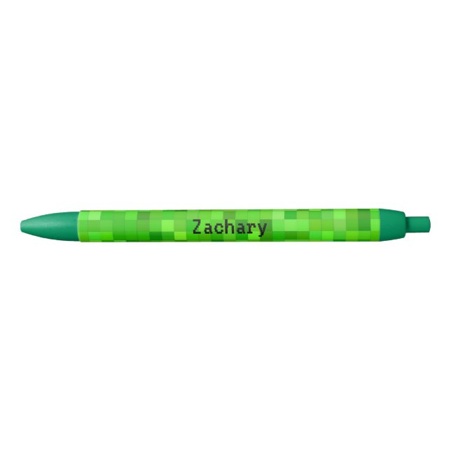Green Gamer Pixels | Personalized Pen (Front)