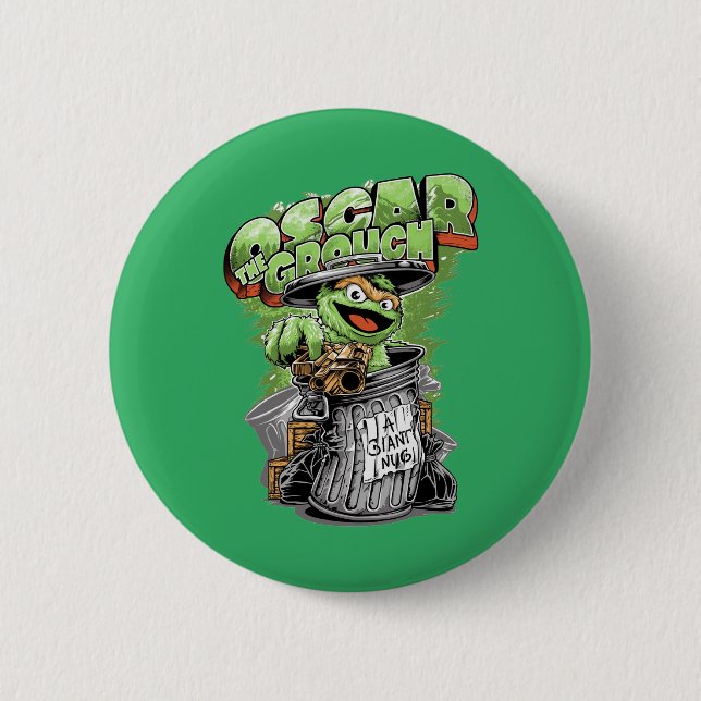 Green Garbage Monster  Button (Front)