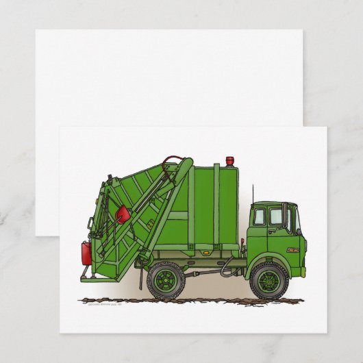 Green Garbage Truck (Front/Back)