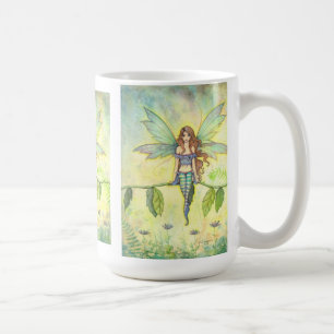 Green Garden Fairy by Molly Harrison Fantasy Art Coffee Mug