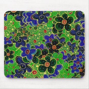 Green Garden Flower Bouquet Mouse Pad by sumwoman at Zazzle