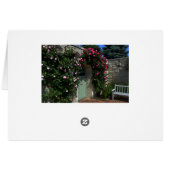 Green Garden Gate with Roses Cards (Back Horizontal)