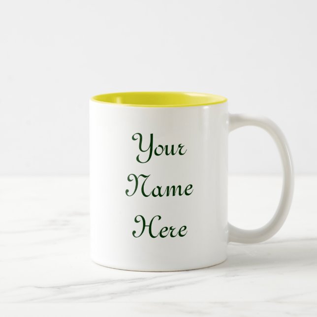 Green Garden Goddess Saying Two-Tone Coffee Mug (Right)