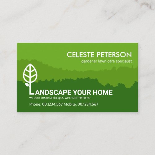 Green Garden Landscape Layers Lawn Care Gardening Business Card