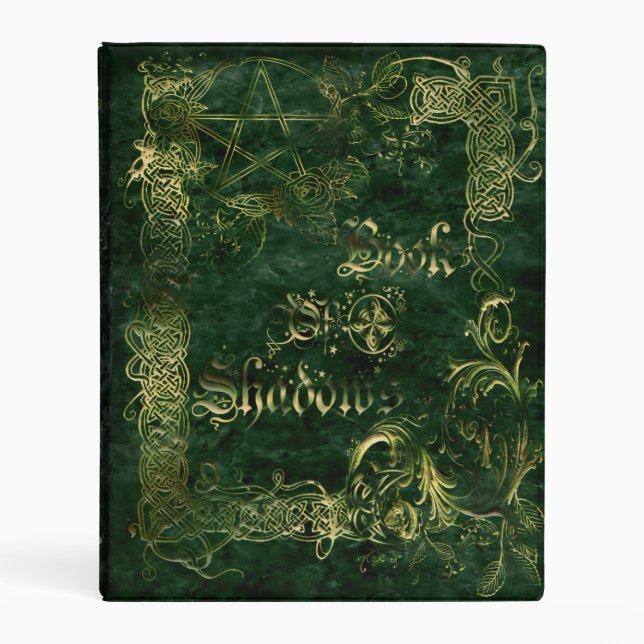 🔮Green Garden Medieval Witches Book Of Shadows Mini Binder (Front)