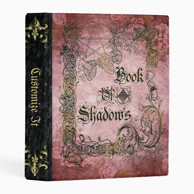 Green Garden Medieval Witches Book Of Shadows Mini Binder (Front/Spine)
