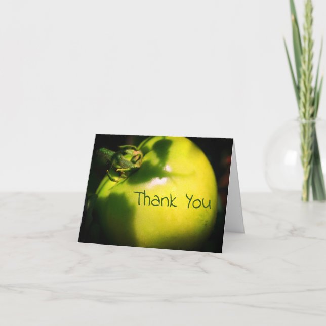 Green Garden Tomato Nature Thank You Card (Front)
