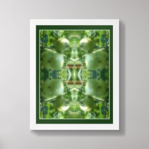 Green Garden Tomatoes Nature Abstract Framed Art