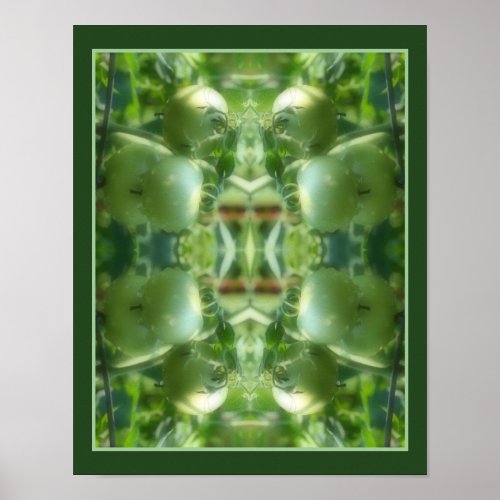 Green Garden Tomatoes Nature Abstract Poster