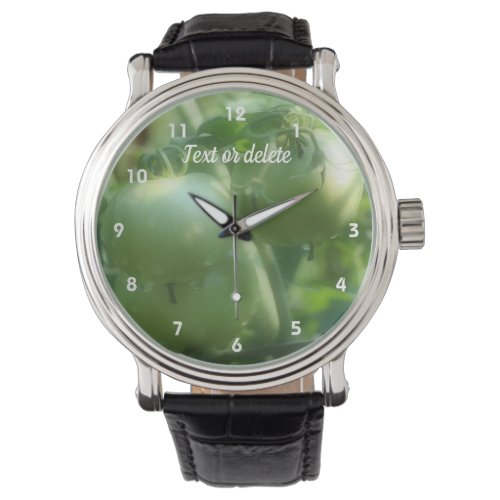 Green Garden Tomatoes On The Vine Personalized Watch