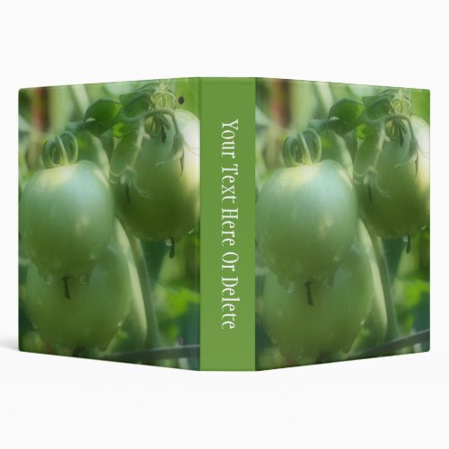 Green Garden Tomatoes On Vine Personalized Binder