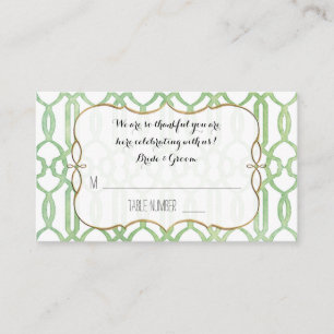 Green Garden Trellis Wedding Table Place Cards