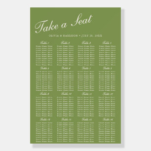 Green Garden Wedding Seating Chart Sign