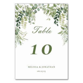 Green Garden Wedding Table Number Card by spinsugar at Zazzle