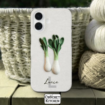 Green Gardener Minimalist Crochet Leeks Name