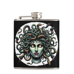 Green Gazing Medusa Head full of Snakes Flask