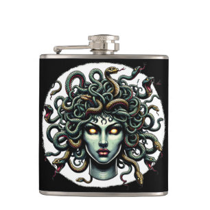 Green Gazing Medusa Head full of Snakes Flask