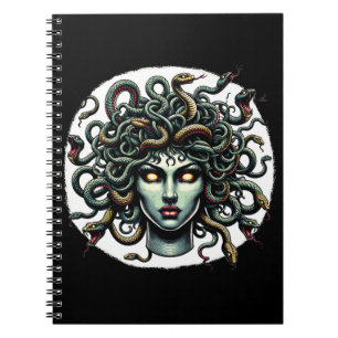 Green Gazing Medusa Head full of Snakes Notebook