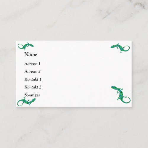 Green Gecko Business Cards