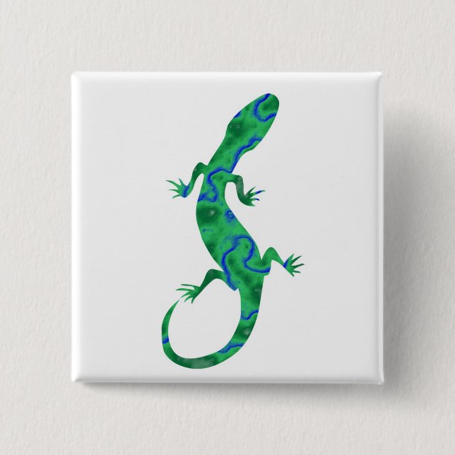 Green Gecko Button (Front)