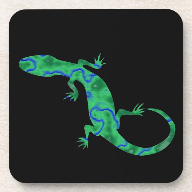 Green Gecko Drink Coaster (Front)
