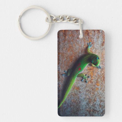 Green Gecko Keychain